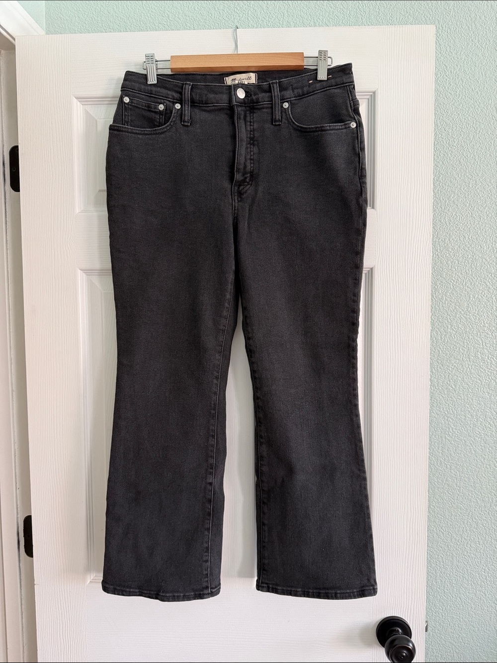 Madewell Women's Black Mid-Rise Kick Out Jeans